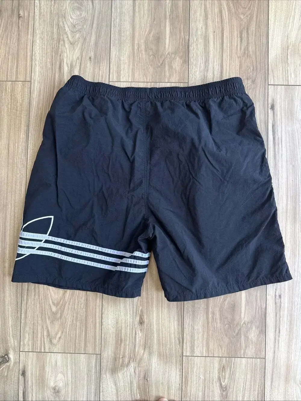VTG Adidas Shorts Embroidered Big Trefoil 90s Unlined Athletic Black Sz L